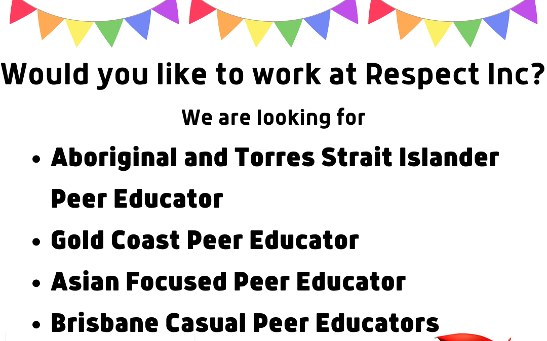 5 Peer Educator positions available at Respect Inc!